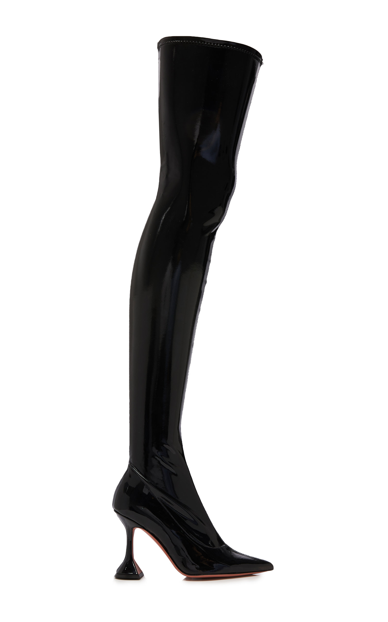 patent leather over knee boots
