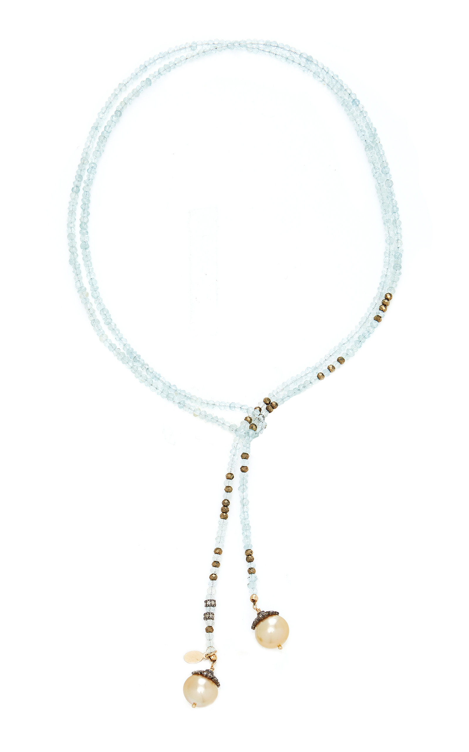 Joie DiGiovanni Women's 14K Gold; Aquamarine; Pyrite and Pearl Necklace