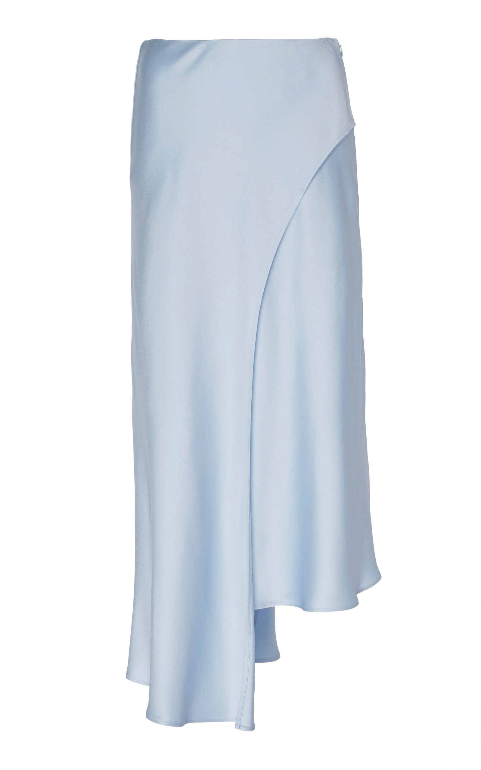 Asymmetric Satin Midi Skirt by Sally LaPointe | Moda Operandi