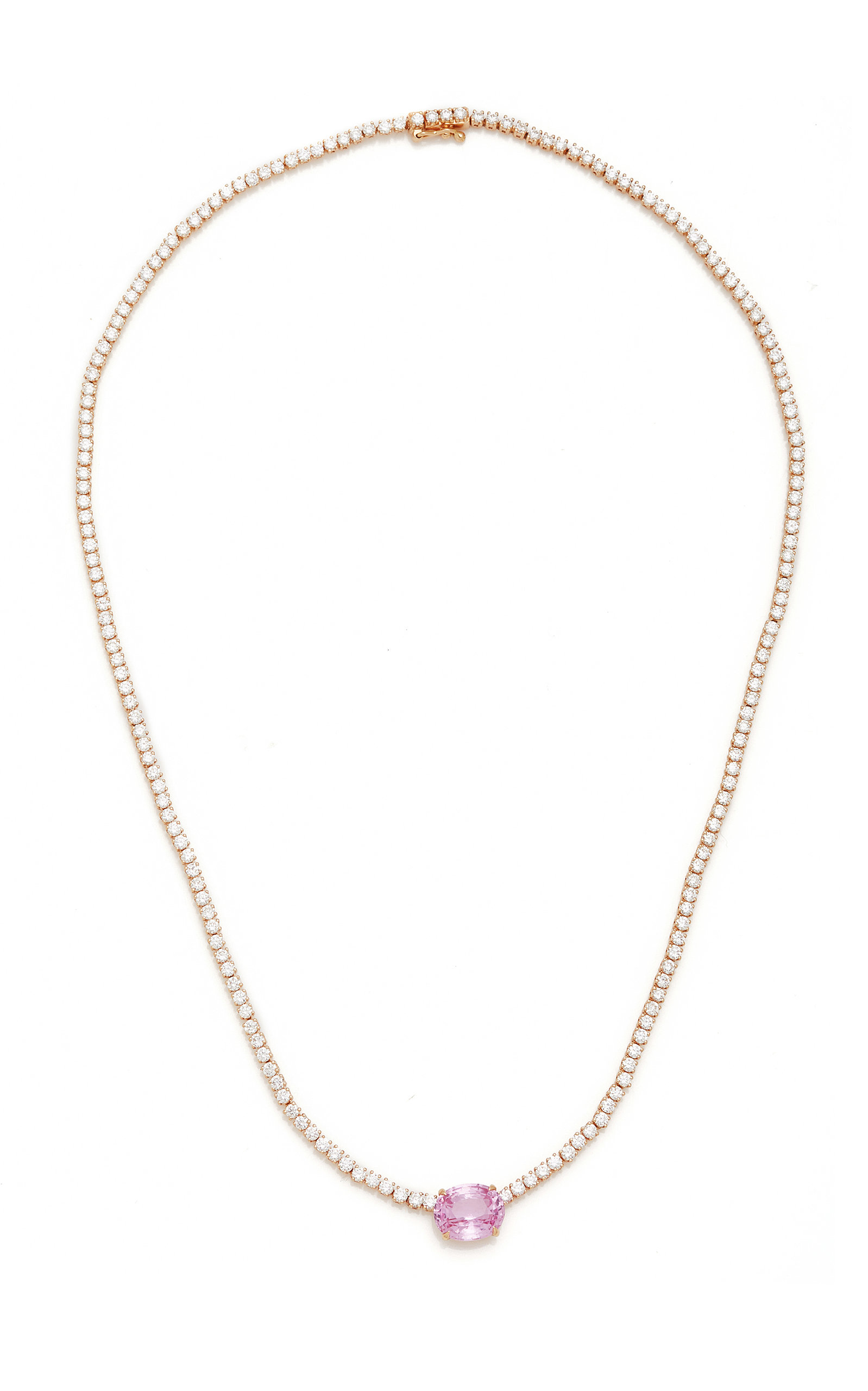Anita Ko - Hepburn 18K Rose Gold; Sapphire; and Diamond Necklace - Pink - OS - Moda Operandi - Gifts For Her