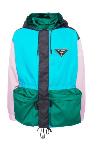 Oversized Colorblock Nylon Hooded Jacket by Prada | Moda Operandi