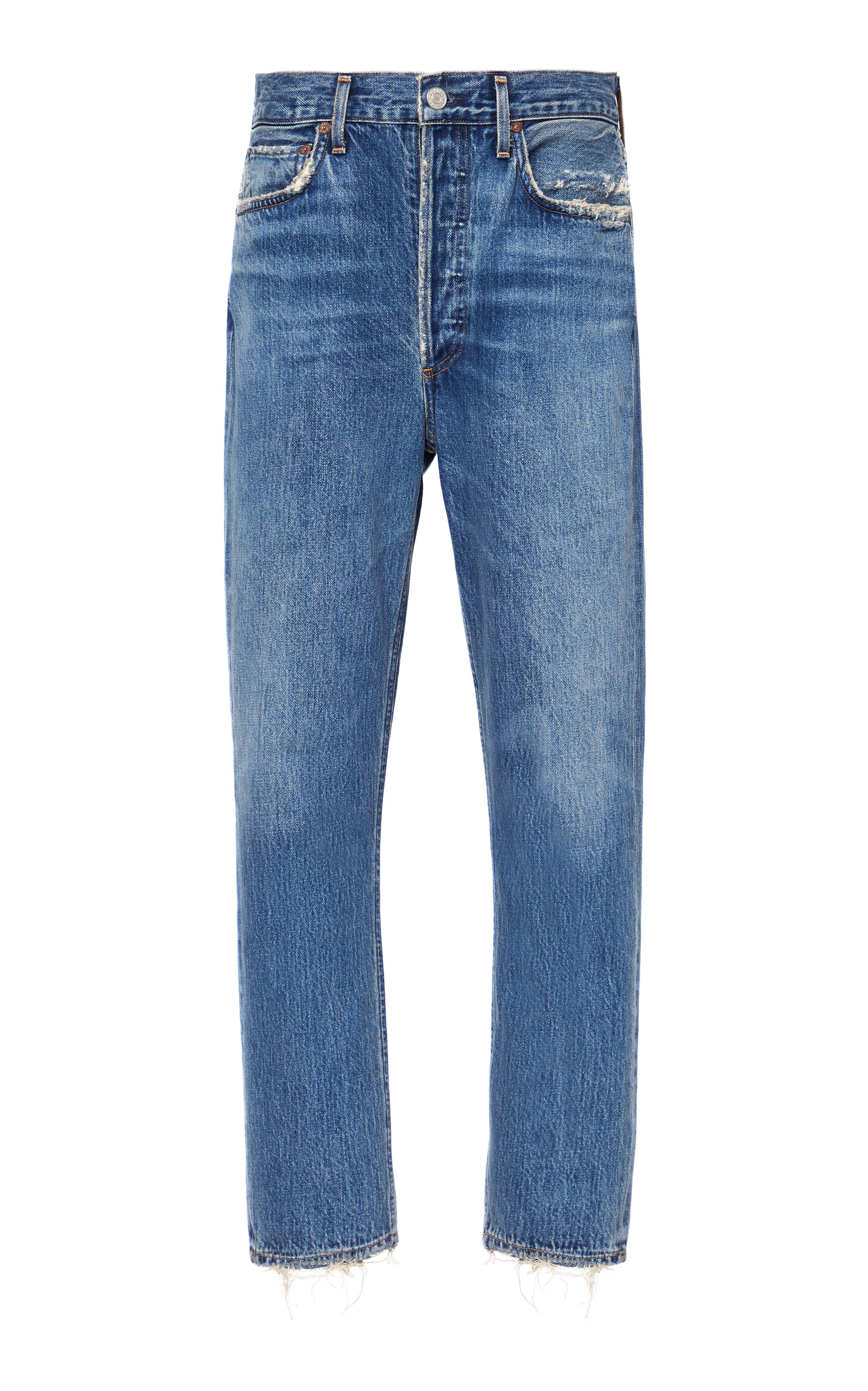 Agolde Women's Riley Cropped High-Rise Straight-Leg Jeans
