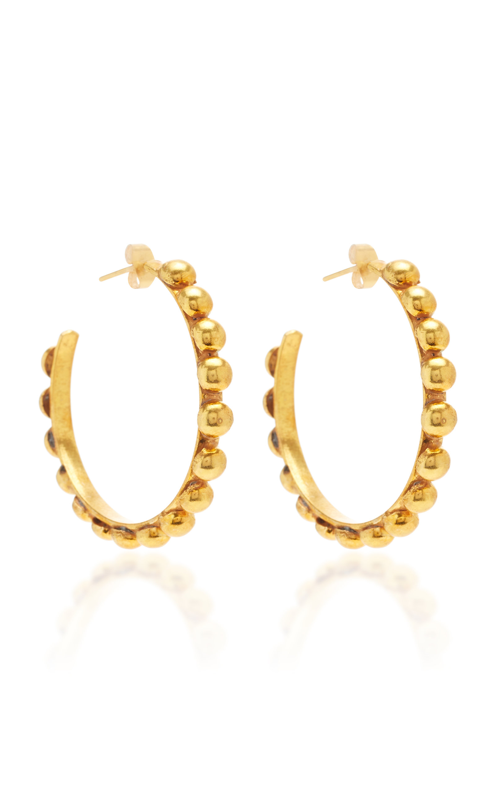 Tribal Gold-Plated Hoop Earrings