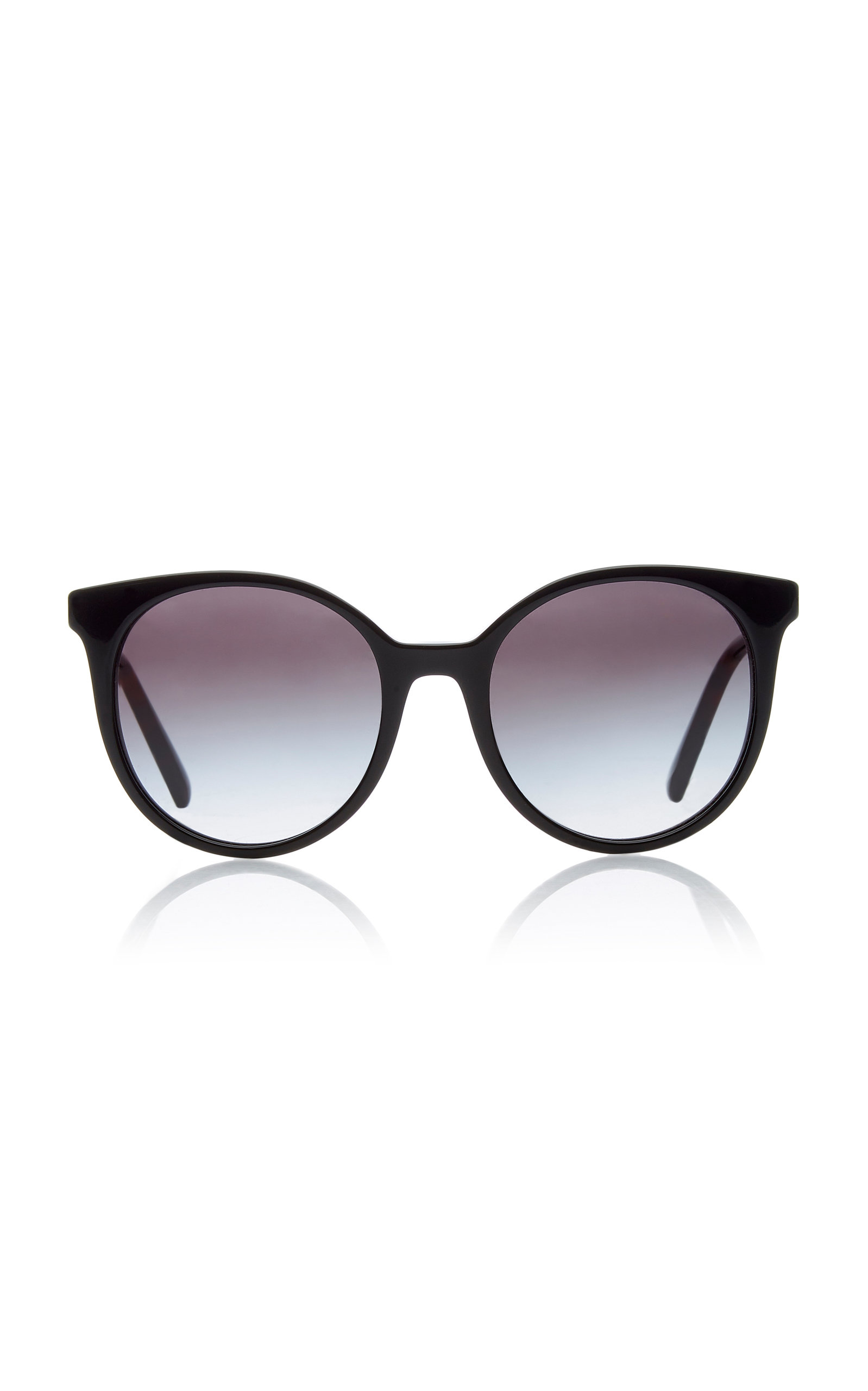 Valentino - Women's Valentino Garavani Rockstud Round Acetate Sunglasses - Black - Moda Operandi