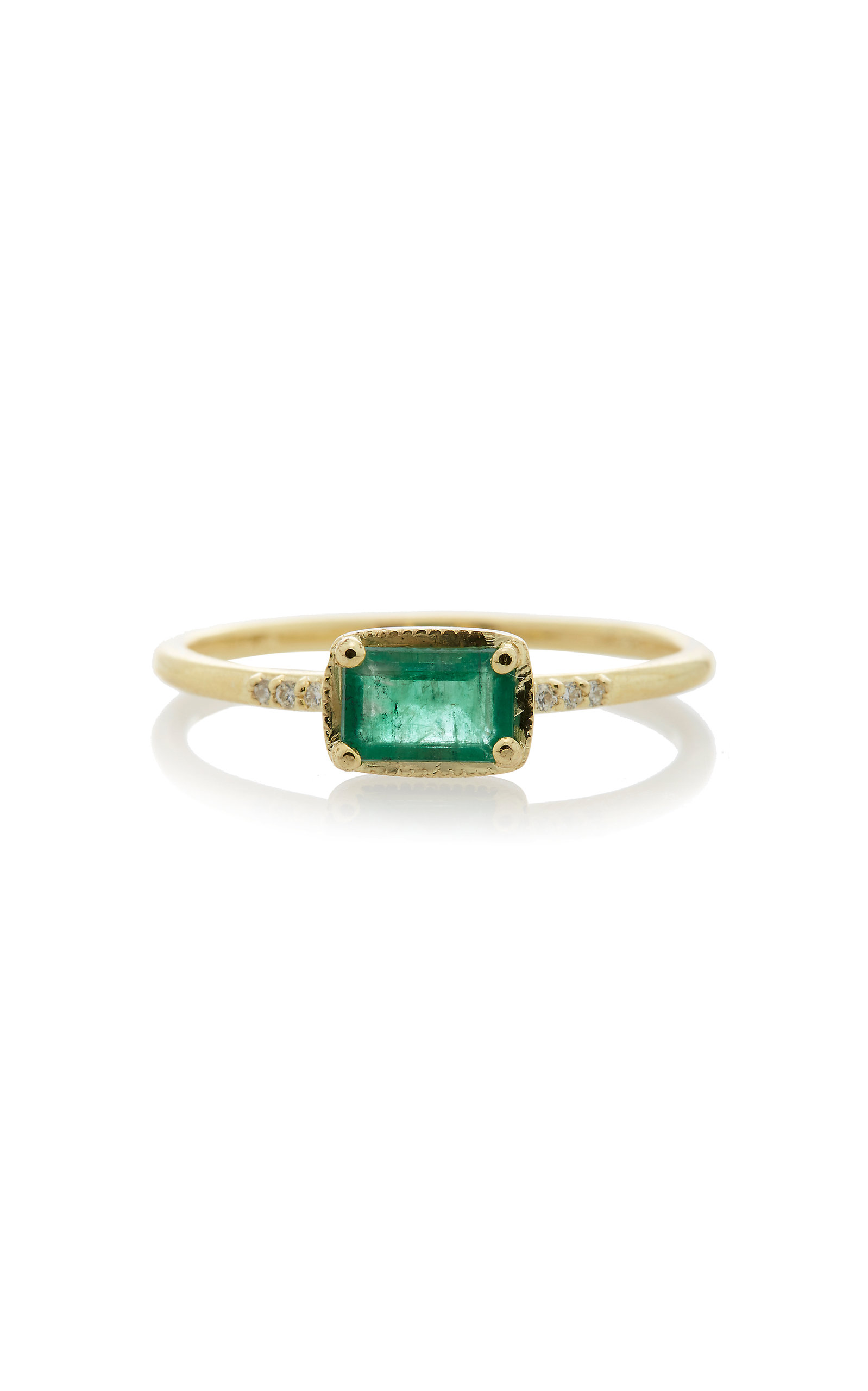 Karina 14K Gold; Emerald and Diamond Ring