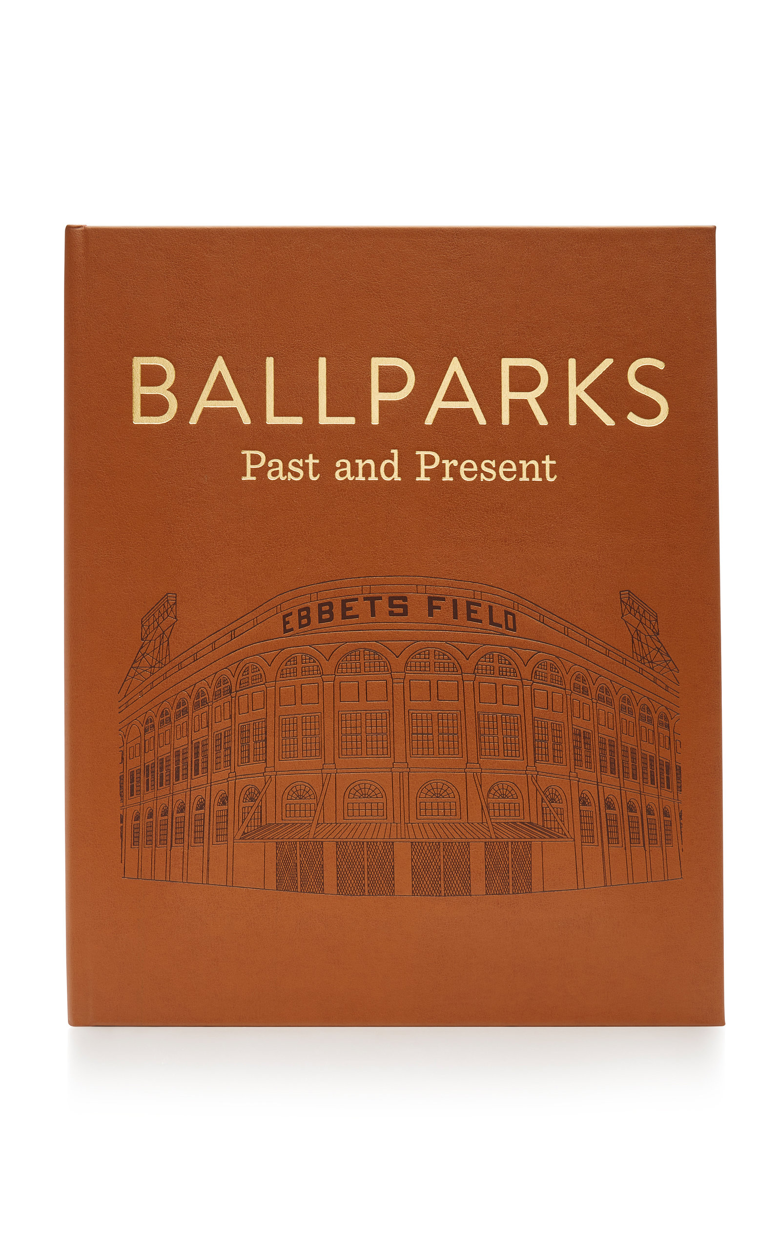Graphic Image Ballparks Past And Present Leather Hardcover Book In Brown