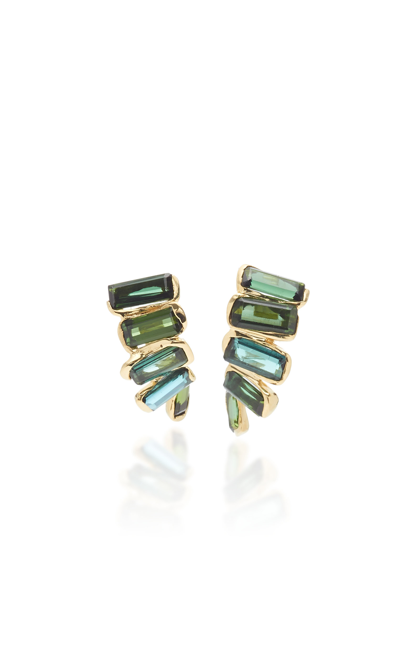 Kika Alvarenga - Women's Kaxinawa 18K Gold And Tourmaline Earrings - Green - Moda Operandi