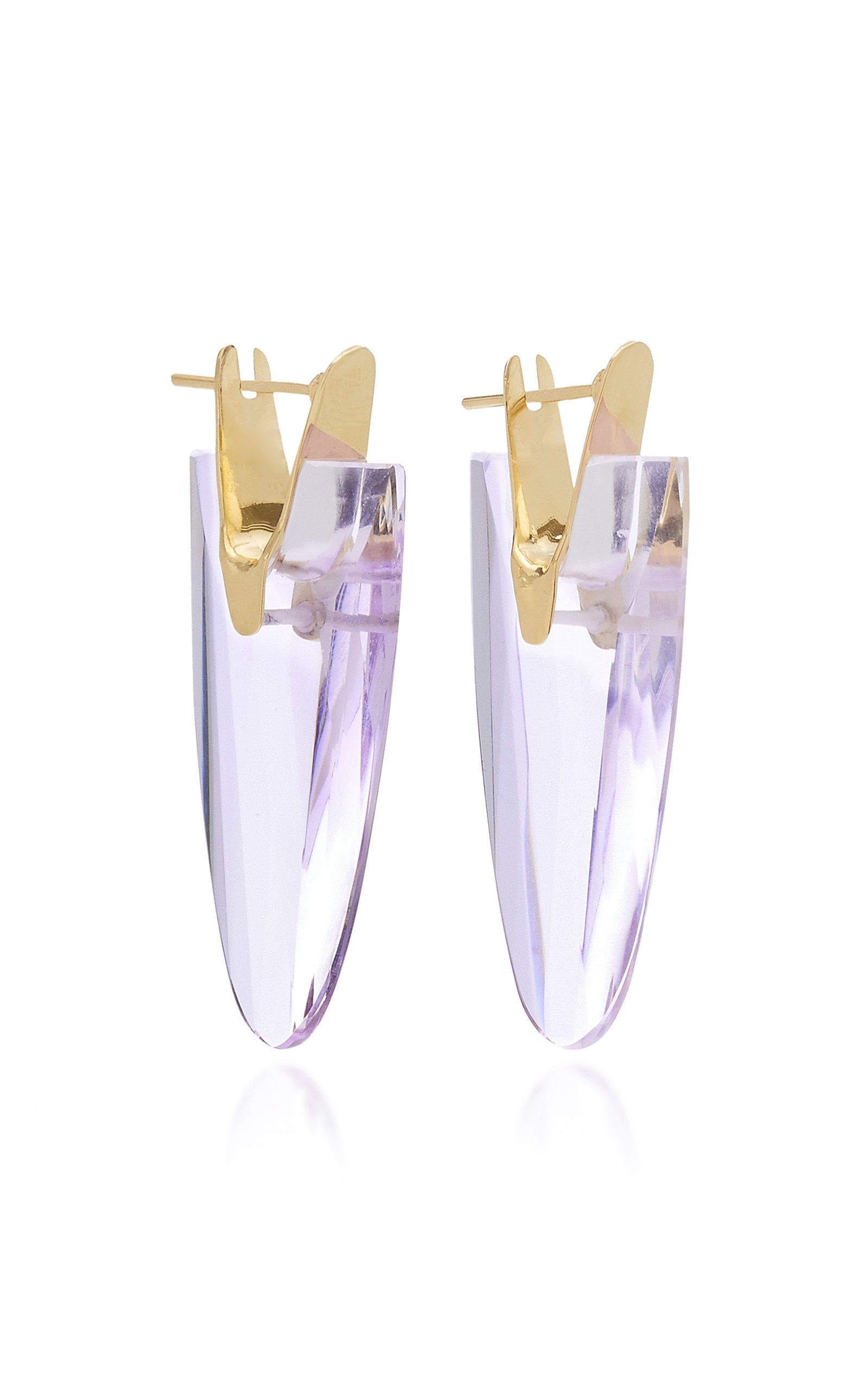 Kika Alvarenga - Women's Wama 18K Gold And Quartz Earrings - White - Moda Operandi