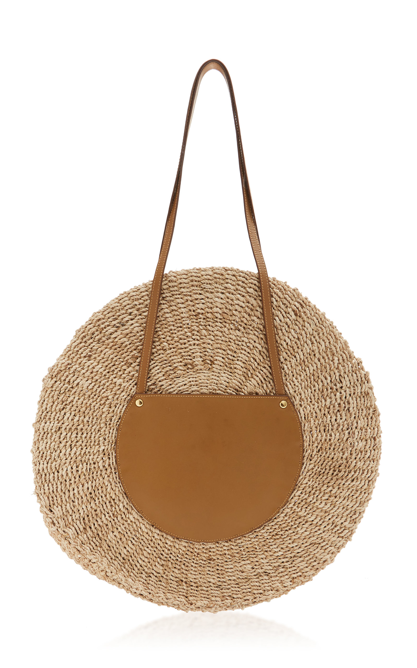 Kayu BELEN LEATHER-TRIMMED WOVEN STRAW TOTE