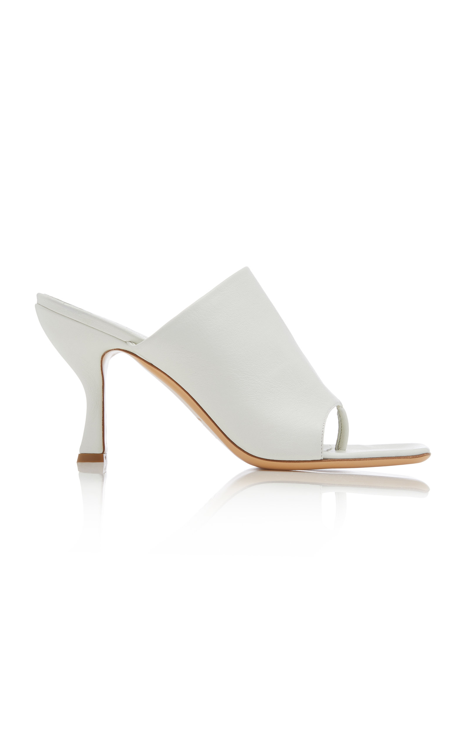 GIA x Pernille Teisbaek - Women's Leather Sandals - White/tan - Moda Operandi