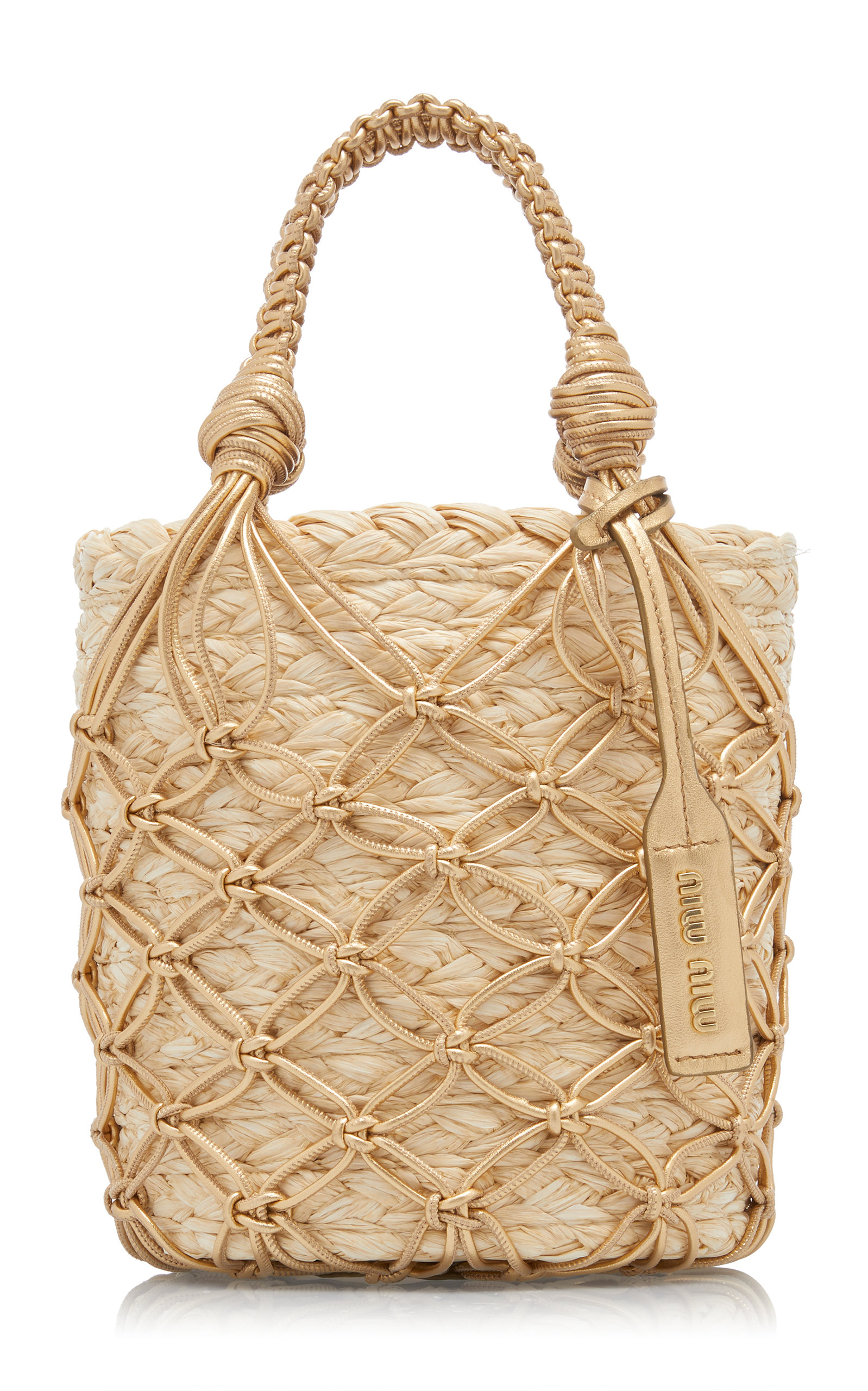 woven straw bucket bag