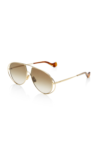 Gold-Tone Aviator-Style Sunglasses展示图