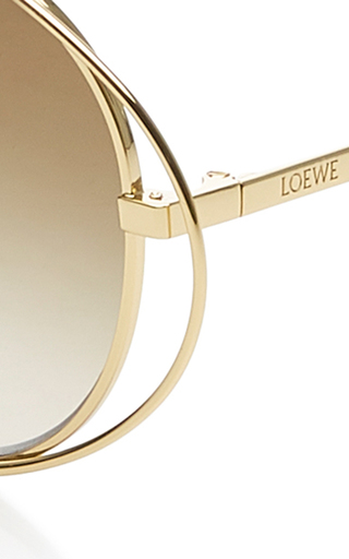 Gold-Tone Aviator-Style Sunglasses展示图