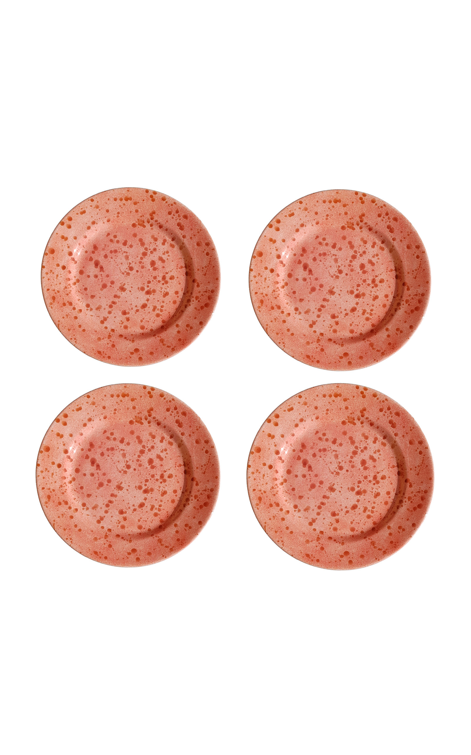 Este Ceramiche for Moda Domus Set-Of-Four Ceramic Dinner Plates - Coral