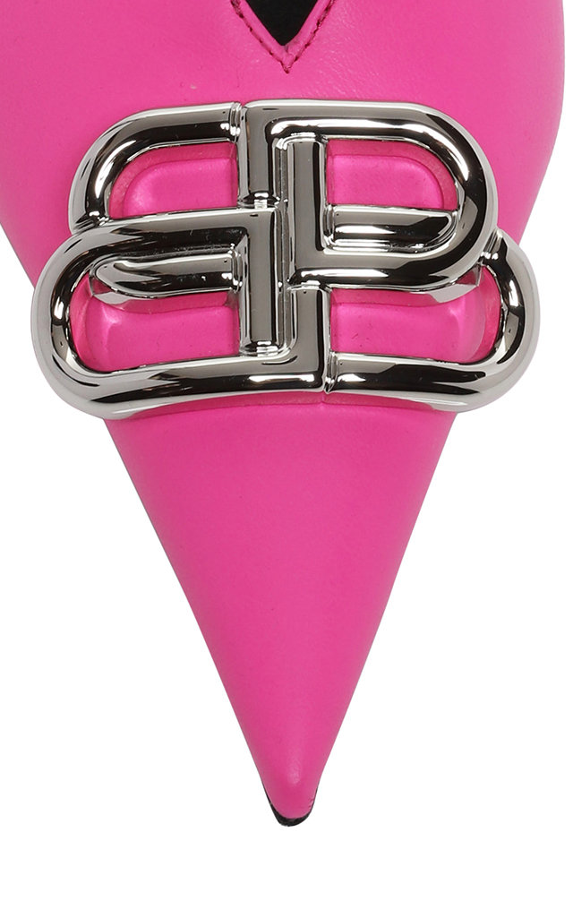 balenciaga square toe leather mules