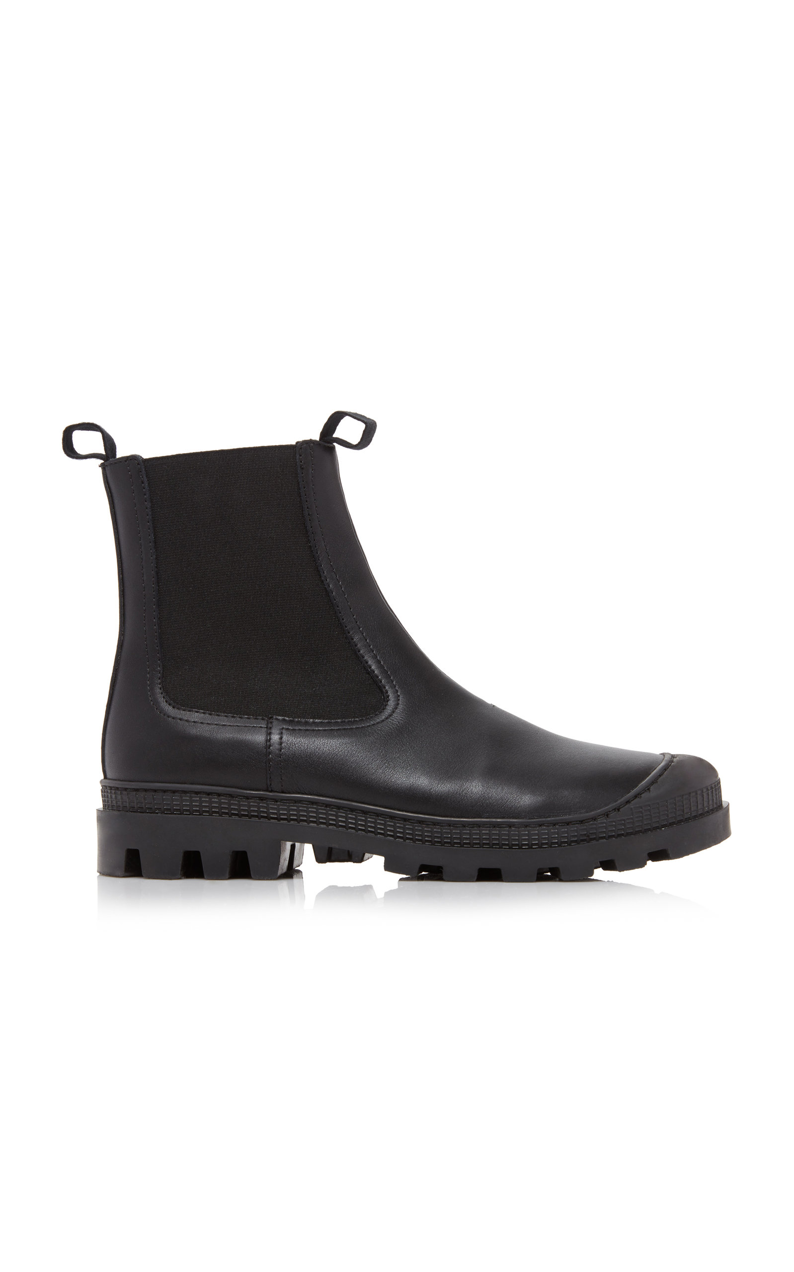 Loewe - Women's Rubber-Paneled Leather Chelsea Boots - Black - IT 37 - Moda Operandi