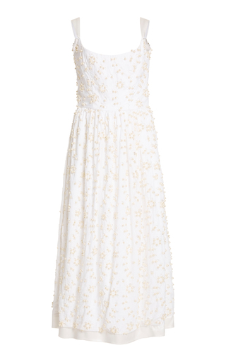 Persephone Pearl-Embellished Broderie Anglaise Cotton | Moda Operandi
