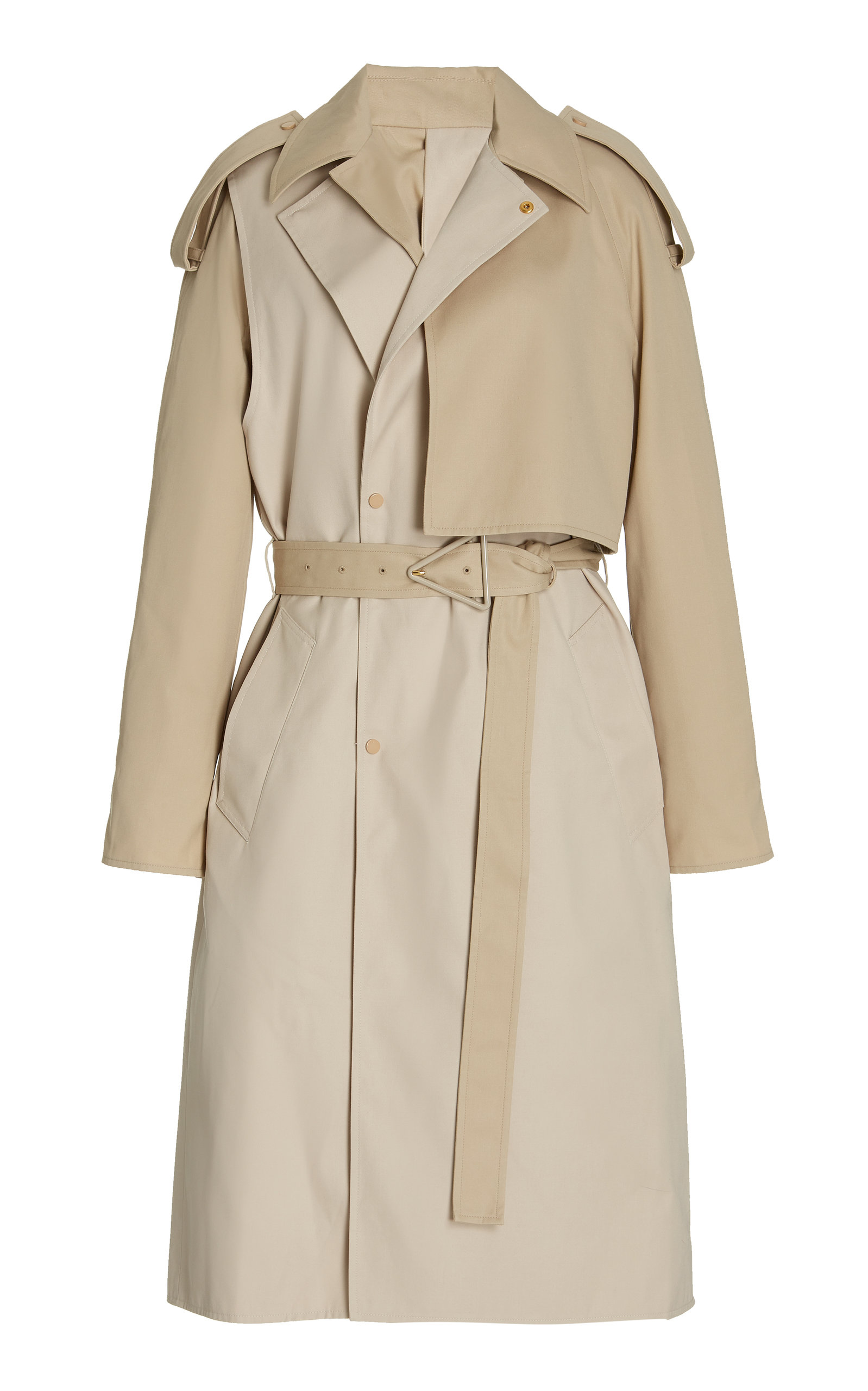 Removable Sleeve Crepe Trench Coat
