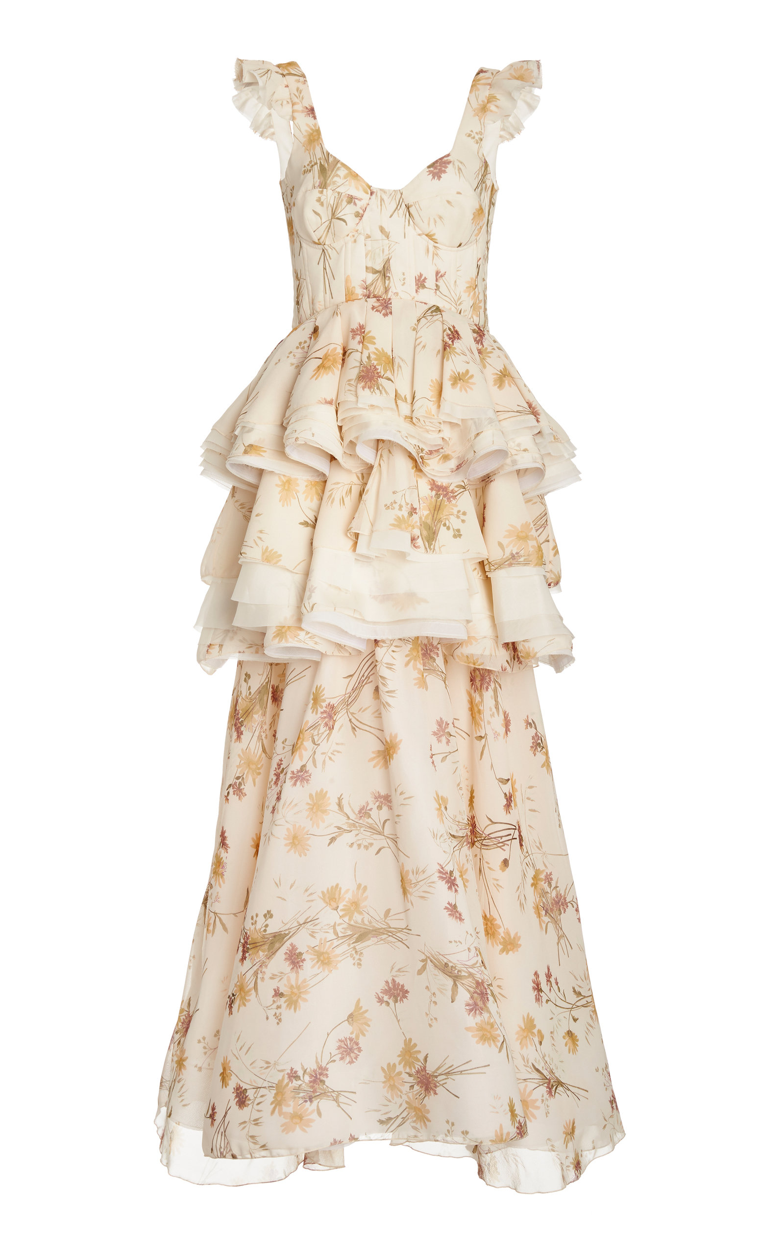 floral silk gown