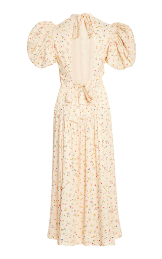 Dawn Floral Puff-Sleeve Midi Dress展示图