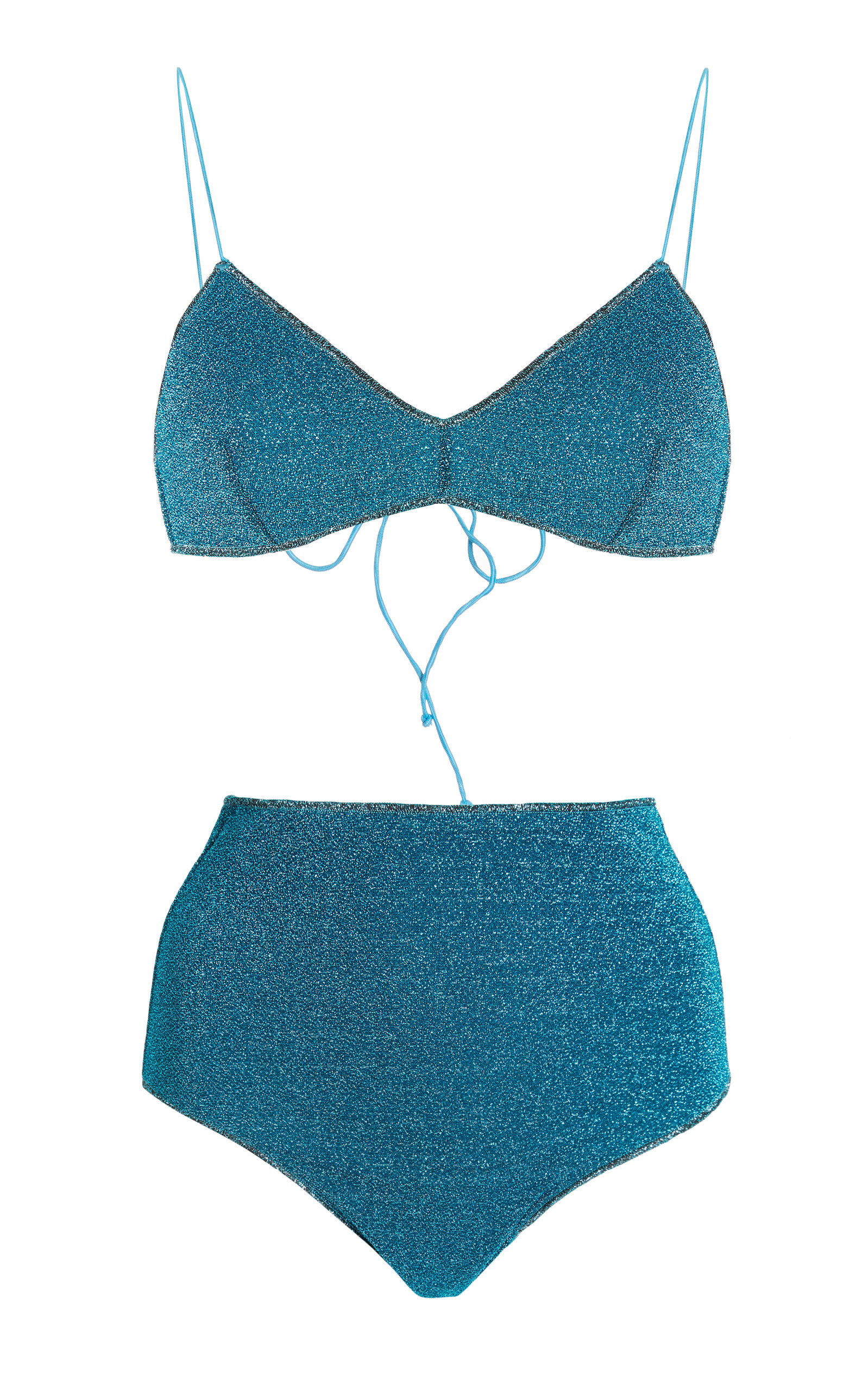 OsereeOseree - Women's Lumi re Stretch-Lurex Bikini Set - Blue - Moda ...