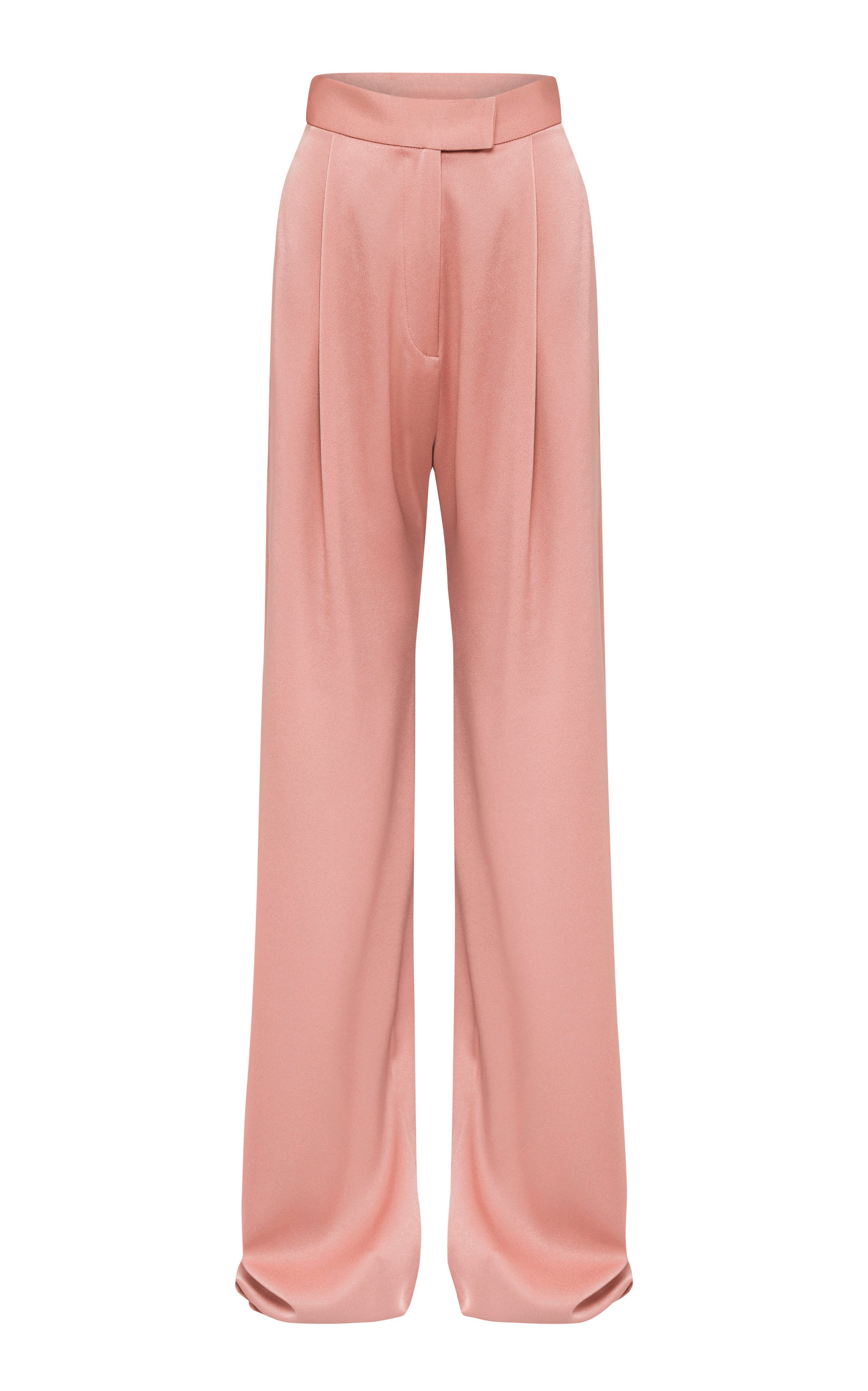 ALEX PERRY WOMEN'S HARTLEY SATIN CREPE PLEATED WIDE-LEG TROUSERS