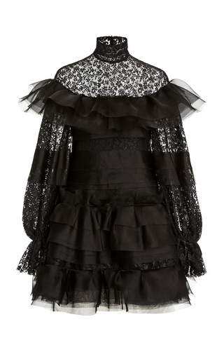 Tiered Ruffle Tulle Mini Dress by Carolina Herrera | Moda Operandi