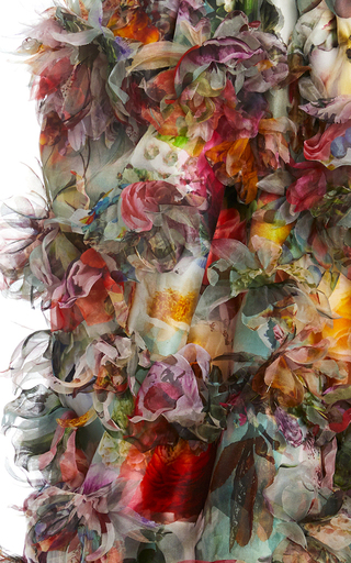 Ruffled Floral Strapless Midi Dress展示图