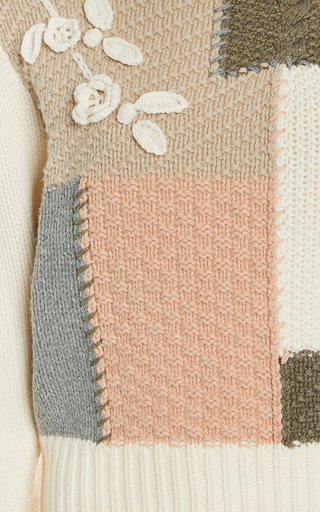 Allan Patchwork Knit Turtleneck Sweater展示图