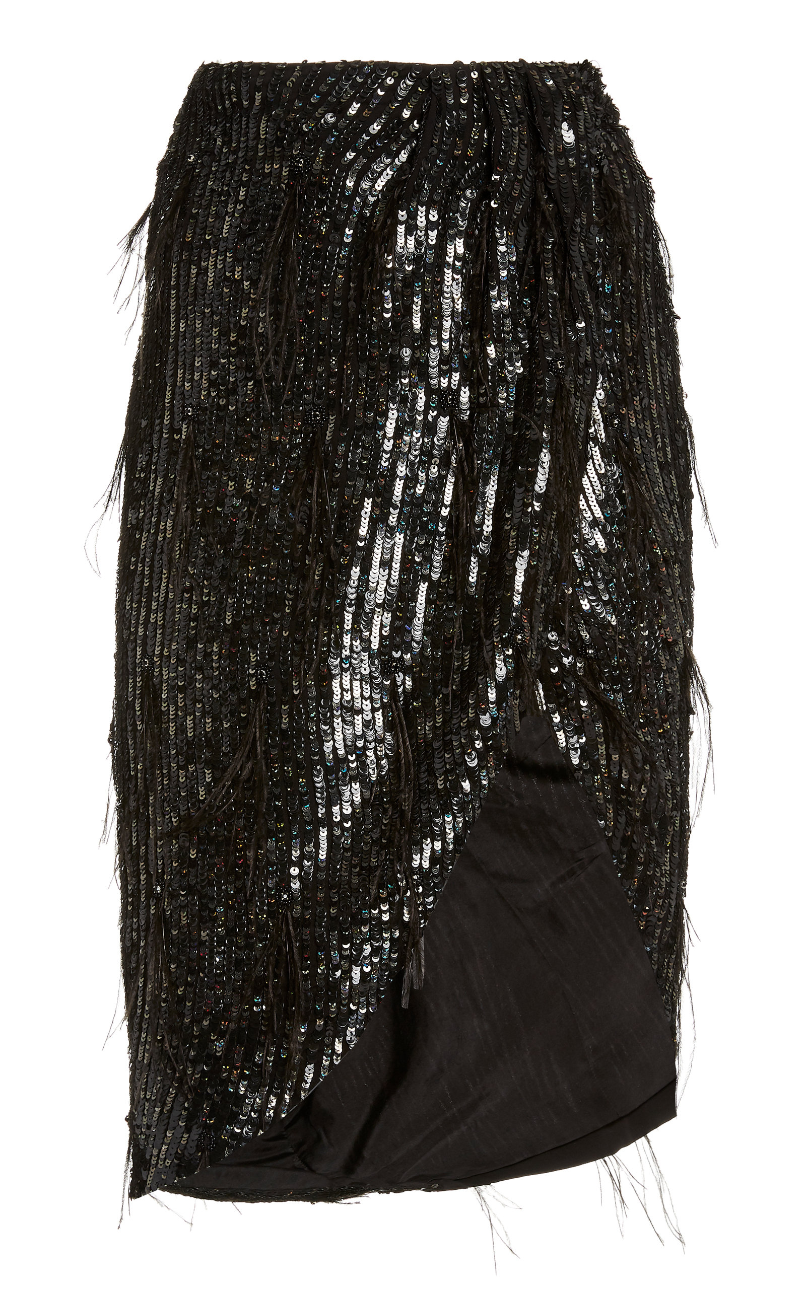 Aliã©tte Women's Feather-embellished Sequined Skirt In Black