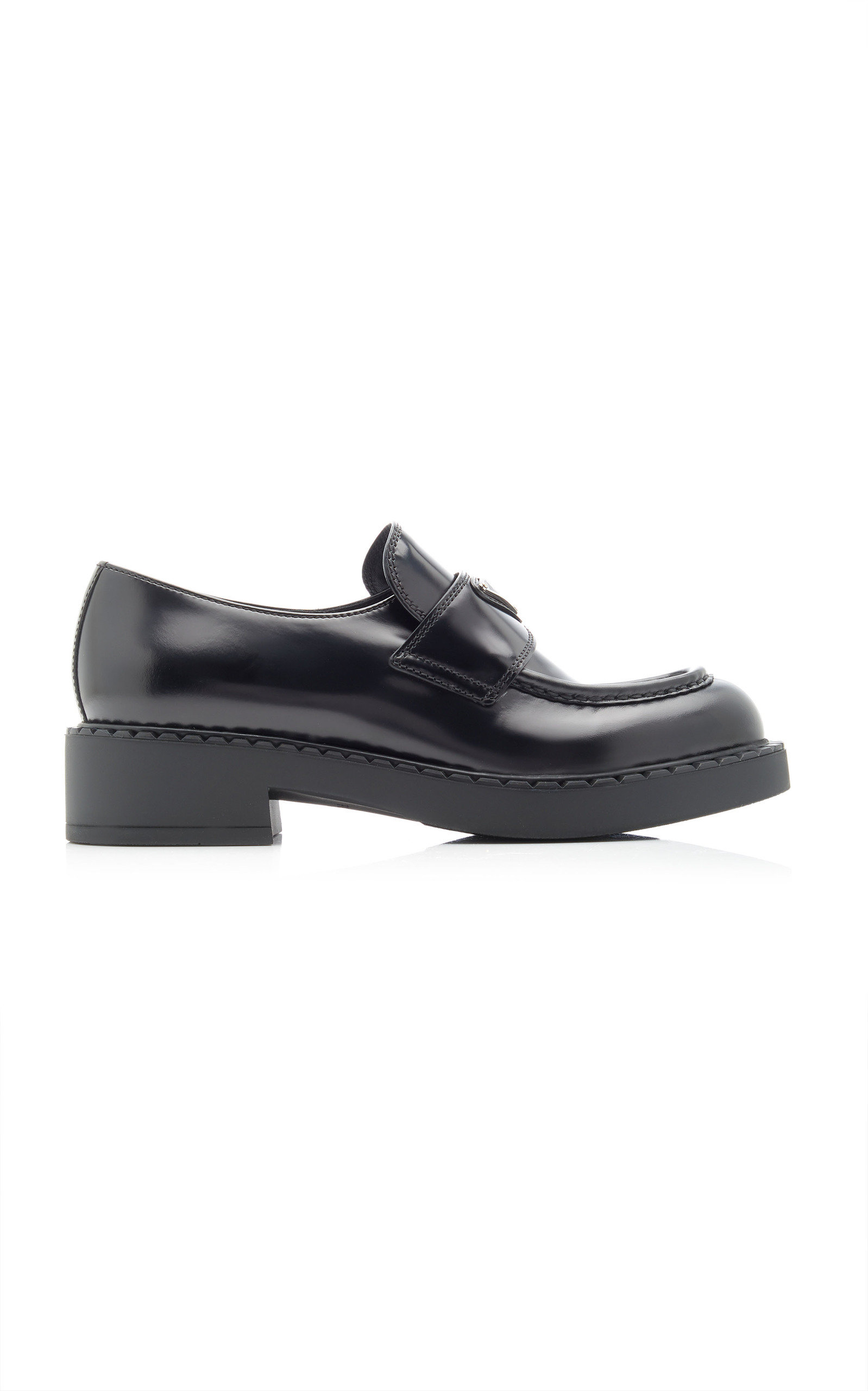 Prada - Leather Loafers  - Black - IT 39 - Moda Operandi