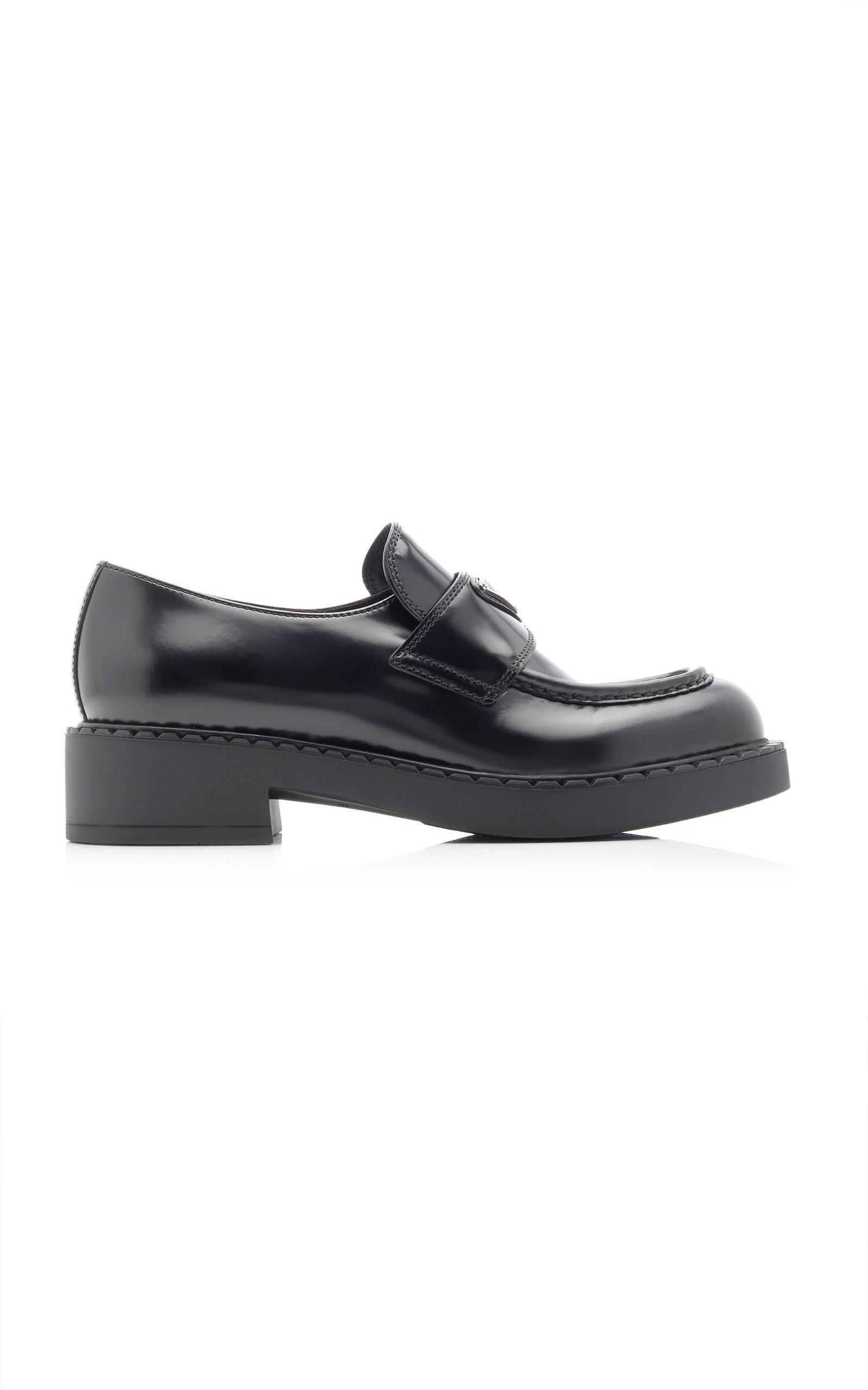 Prada - Women's Leather Loafers  - Black - Moda Operandi