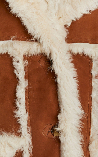 Distressed Shearling-Trimmed Suede Jacket展示图