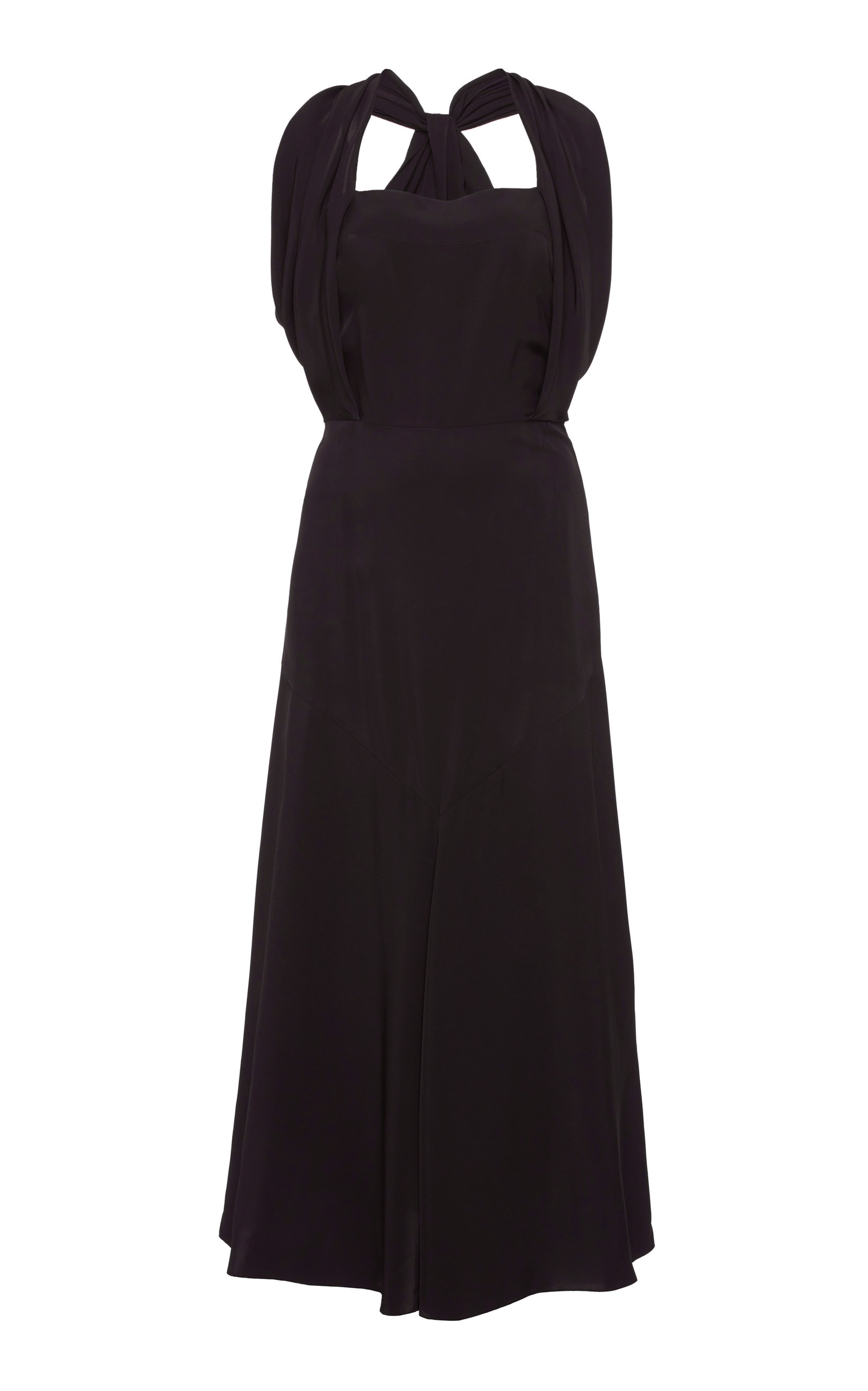 Prada - Women's Chiffon Midi Dress - Black - Moda Operandi