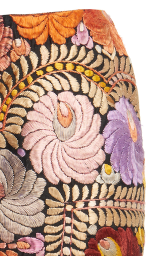Asymmetric Embroidered Cotton Midi Skirt展示图