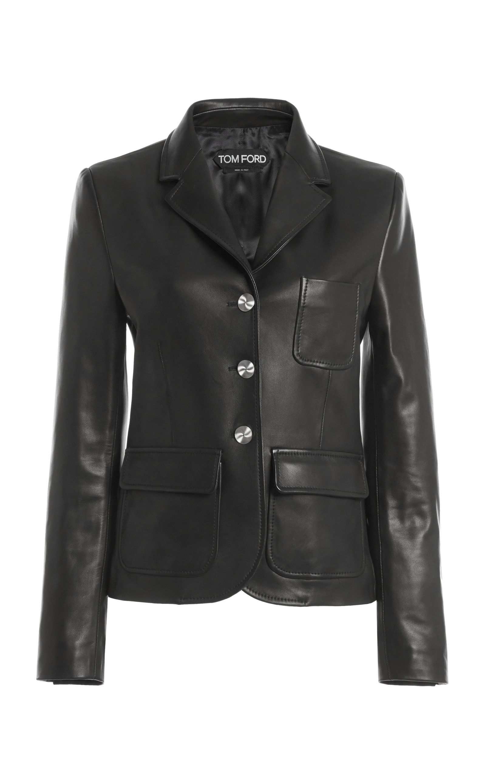 Tom Ford Blazers WOMEN'S SINGLE-BREASTED CROPPED LEATHER JACKET