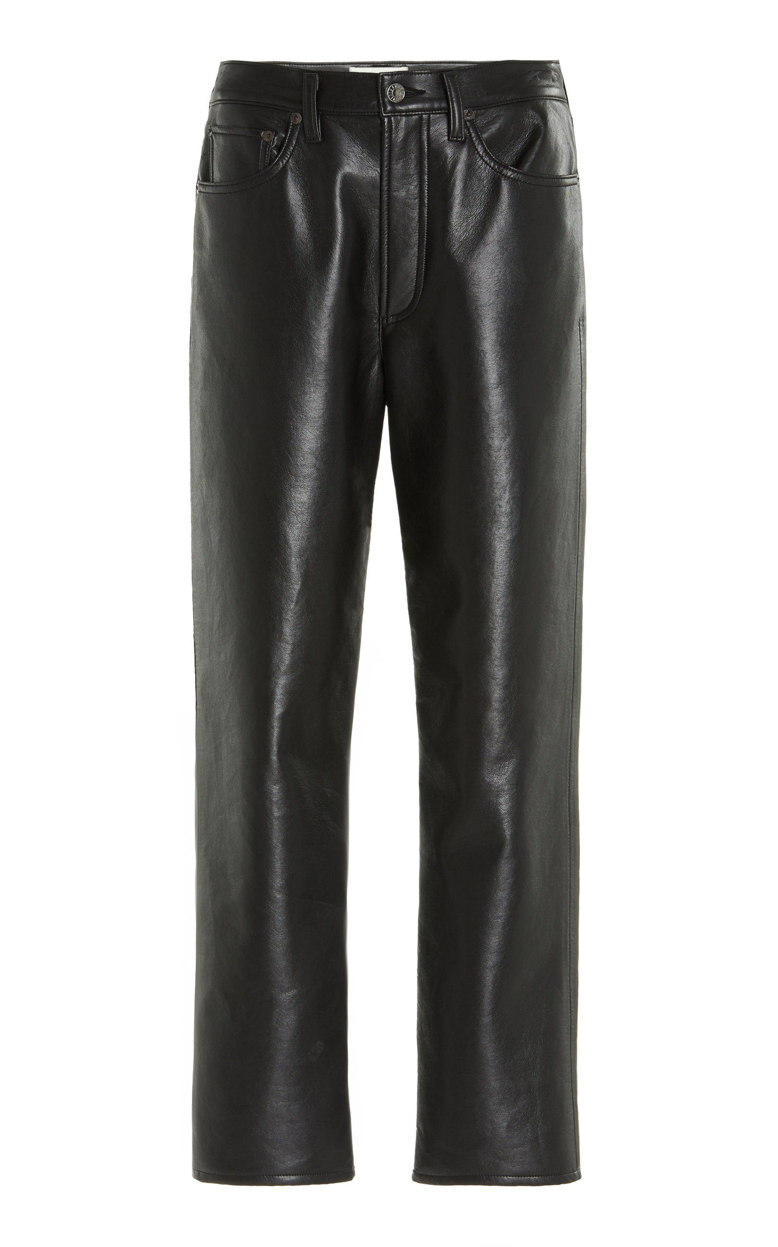 Agolde Women's 90's High-Rise Recycled Leather Straight-Leg Pants