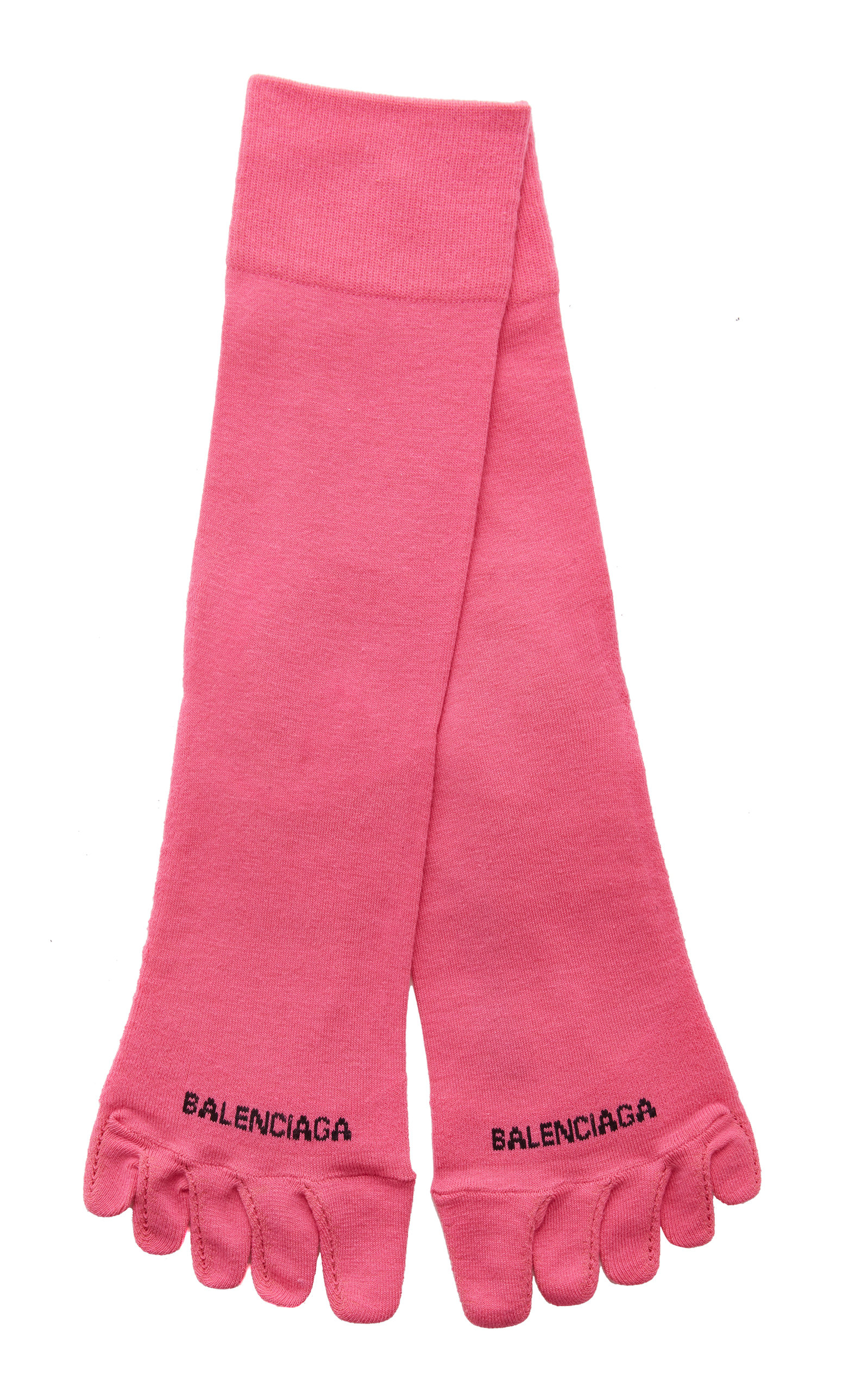 Balenciaga - Women's Logo-Embellished Jersey Socks - Black/pink - Moda Operandi
