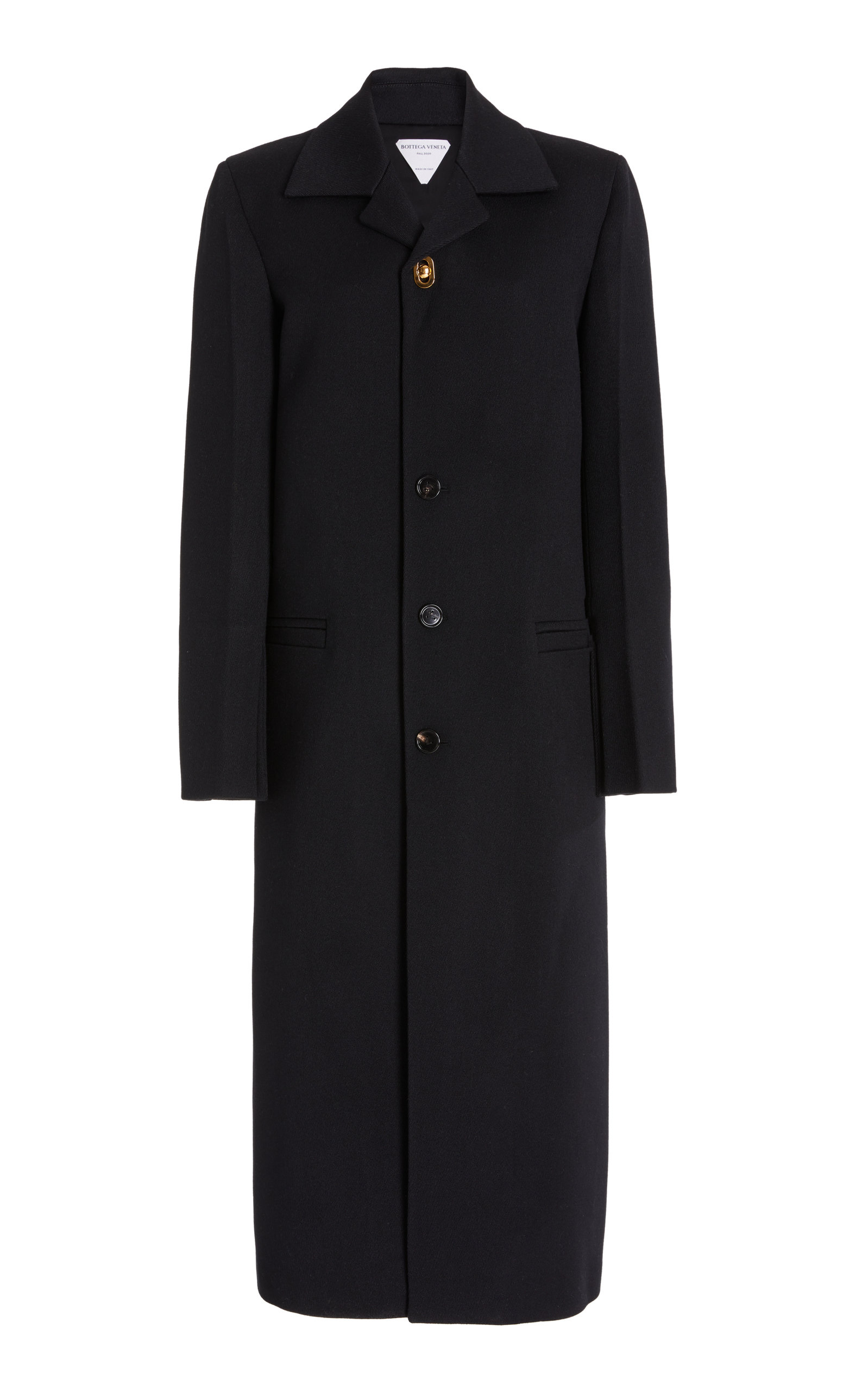 Bottega Veneta Single-breasted Wool-blend Coat In Black