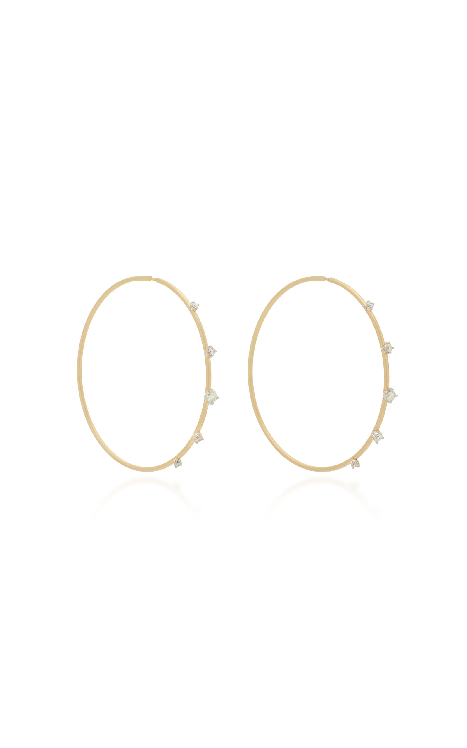 Shop Ila Solar 14k Gold Diamond Hoop Earrings In Yellow