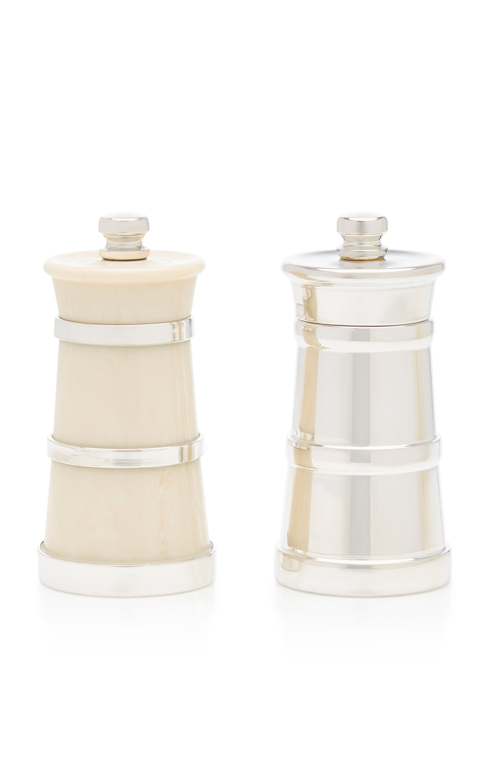 Moda Domus Silver Pepper and Ivory Salt Shaker Set - Multi