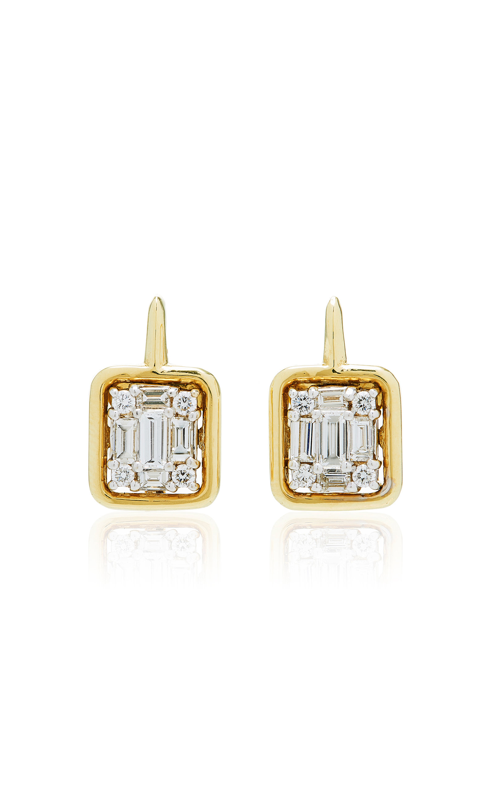 Clarity Gold-Framed Drop Earrings