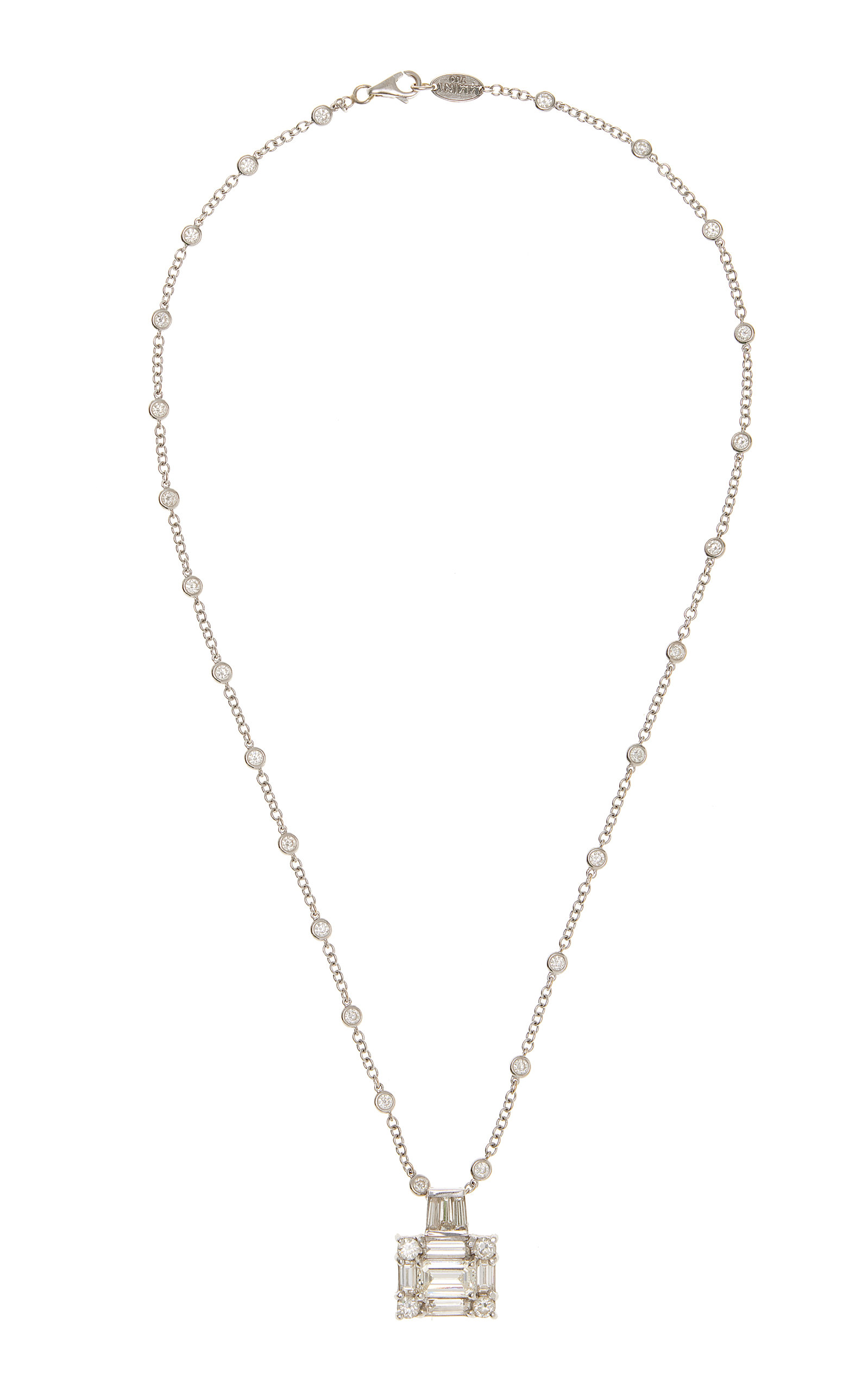 Mega Clarity Diamond Pendant 18K White Gold Necklace