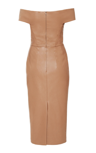 Bardot Shoulder Vegan Leather Pencil Dress展示图
