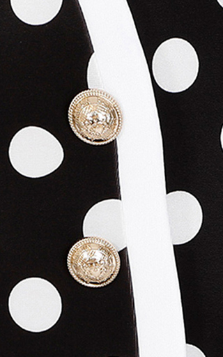 Polka-Dot Crepe Double-Breasted Mini Blazer Dress展示图
