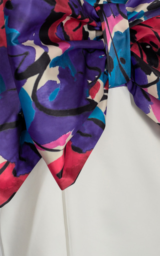 Natalie Bow-Detailed Printed Satin Strapless Mini Dress展示图
