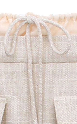 Taylor Drawstring-Detailed Cotton-Linen Blend Midi Skirt展示图
