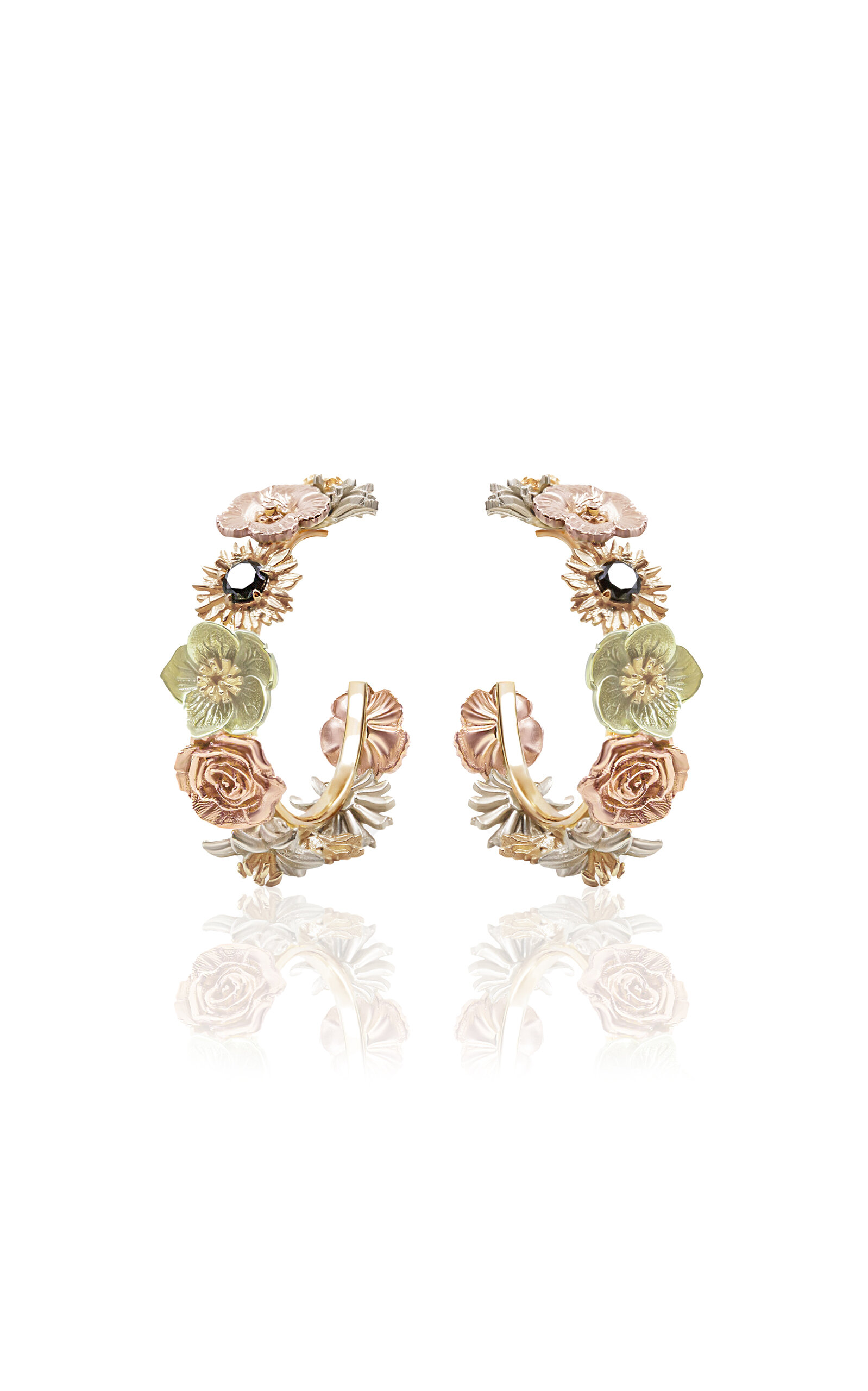Bernard James Women's Flora 14K Gold Diamond Hoop Earrings