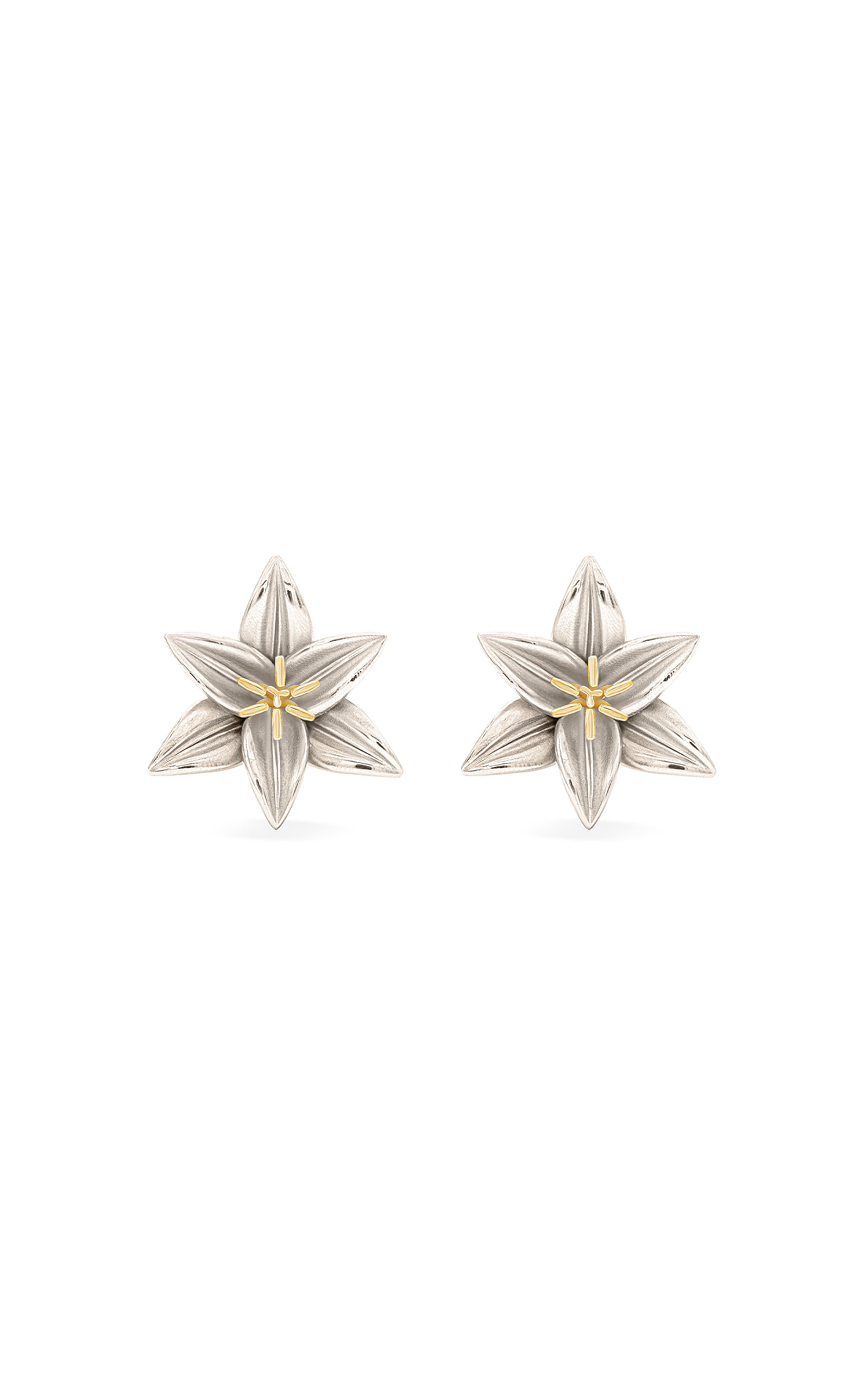 Lily 14K Yellow and White Gold Earrings