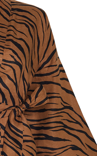 Larissa Tiger-Print Linen Robe展示图